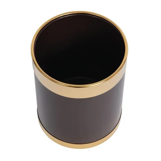 Golden Office Waste Bin 10 Litres - Elegant and Contemporary Design
