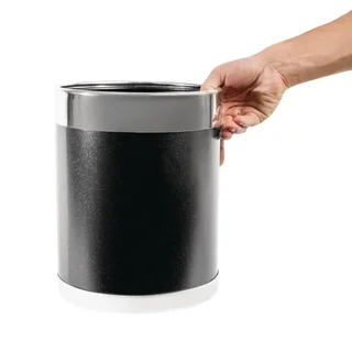 Office Waste Bin with Silver Metal Rim