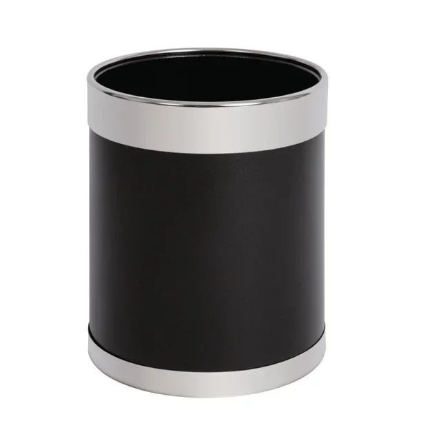 Office Waste Bin with Silver Metal Rim