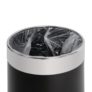 Office Waste Bin with Silver Metal Rim