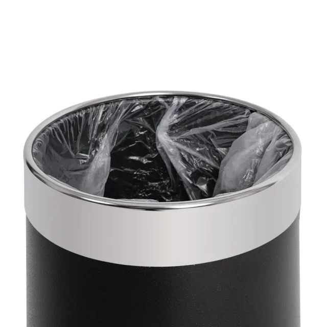 Office Waste Bin with Silver Metal Rim