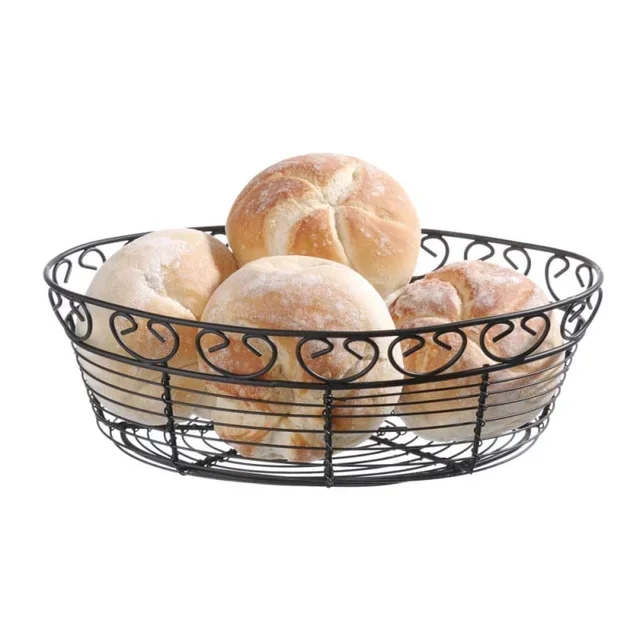 Cestino decorativo ovale in filo metallico - 25,5 x 16 cm