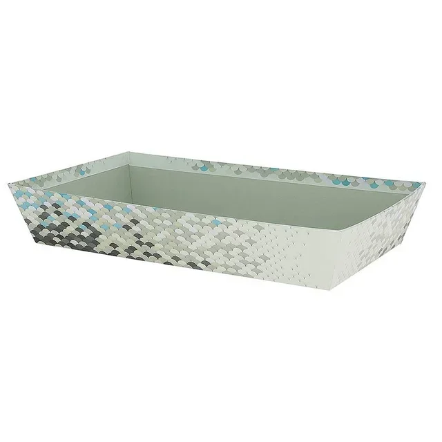 Cesta Retangular com Padrão de Escamas Tamanho Médio - 330 x 200 mm