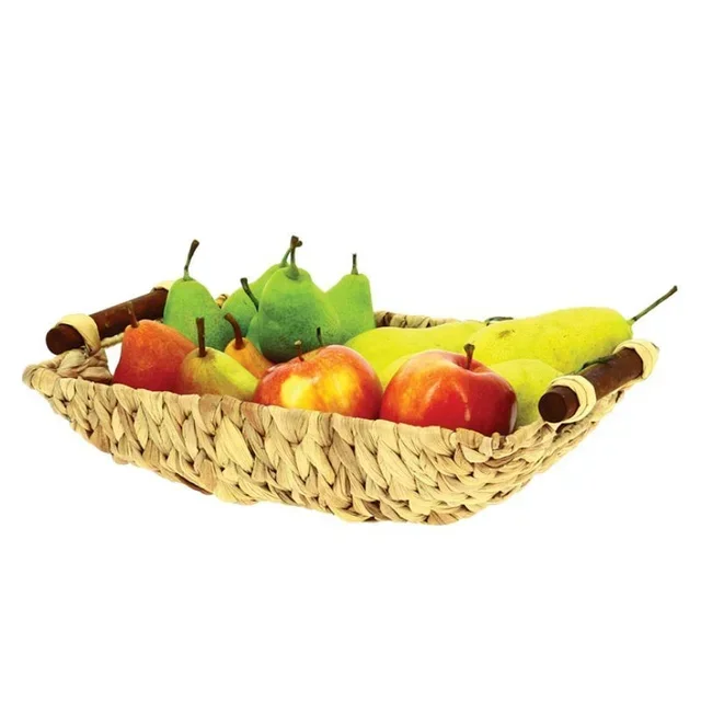 Cesto Rettangolare in Giunco con Manico 36 x 26 cm