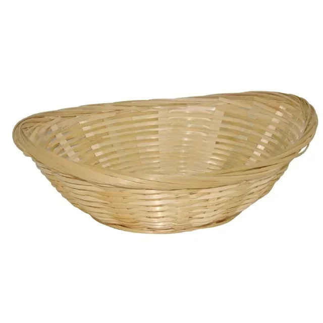 Oval Woven Natural Wicker Bread Basket - Set of 6