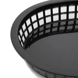 Black Oval Presentation Basket in Food-Grade Polypropylene