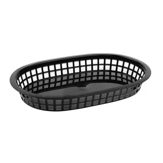 Black Oval Presentation Basket in Food-Grade Polypropylene