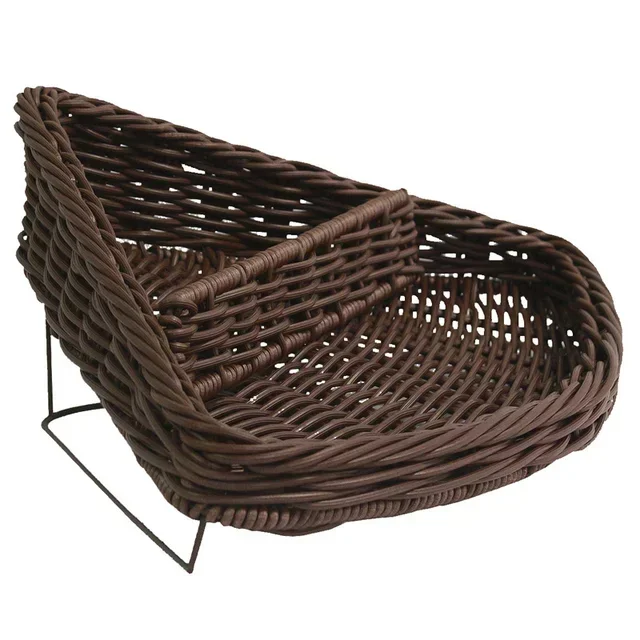 Corbeille de rangement Qualitriangle en plastique polypropylène coloris chocolat - Longueur 39 cm x Profondeur 53 cm