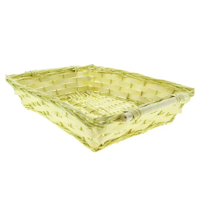 Cesto Intrecciato in Vimini Naturale Rettangolare 57x40 cm