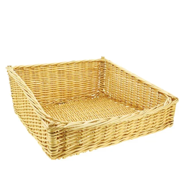 Cesta Tejida Maciza de Mimbre Natural - 520 x 500 mm