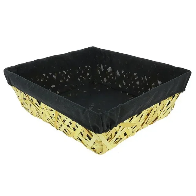 Rectangular Wooden Basket with Black Lining 450x400 mm