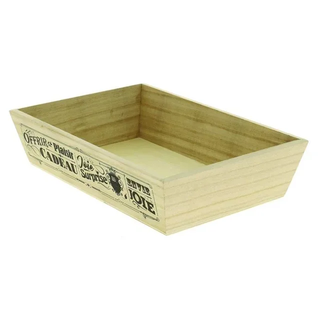 Corbeille Rectangulaire Bois Naturel - 28 x 19 cm