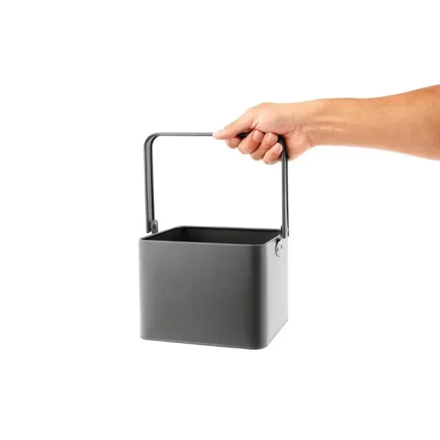 Corbeille de Table Métallique Zinguée Gris Anthracite - 18x15,5x13,5 cm
