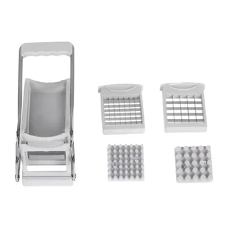 Manual French Fry and Vegetable Cutter - 2 Blades Included 10 mm and 13 mm
