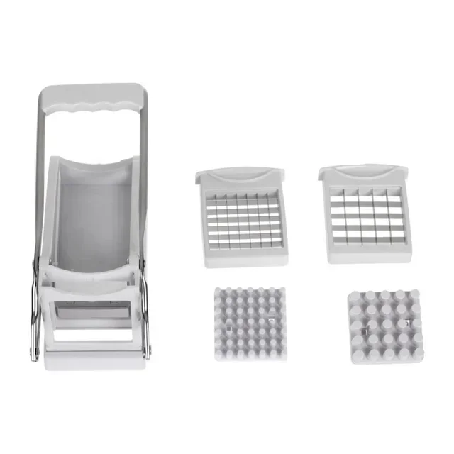 Manual French Fry and Vegetable Cutter - 2 Blades Included 10 mm and 13 mm