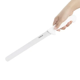 Cuchillo de Mesa con Hoja Dentada 25,5 cm - Mango Blanco