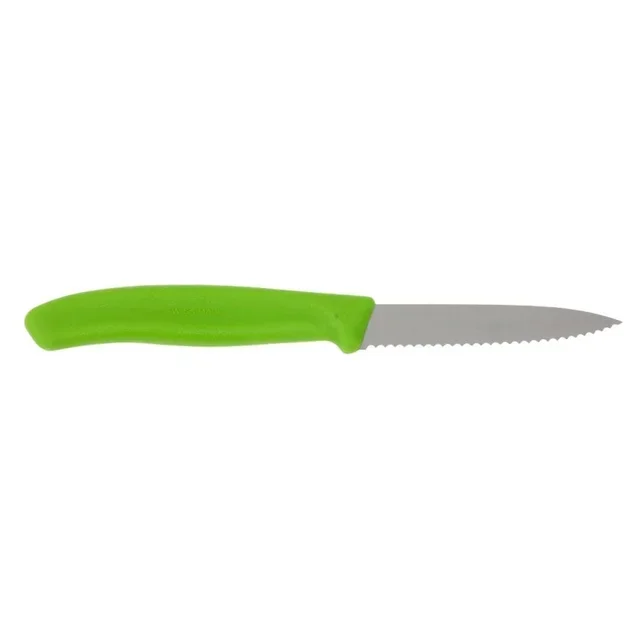 Green Serrated Blade Knife 8 cm for Prep Work