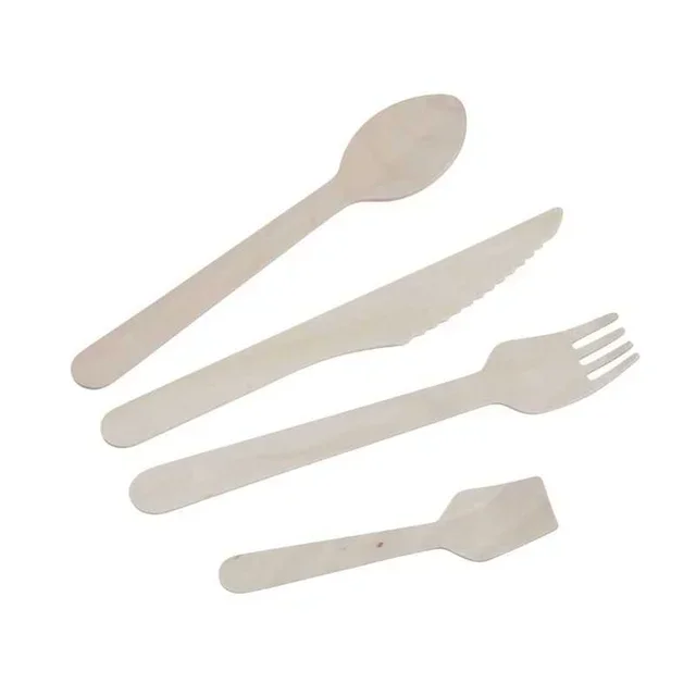 Disposable Birch Wood Knife - 16 cm - Pack of 100 Units