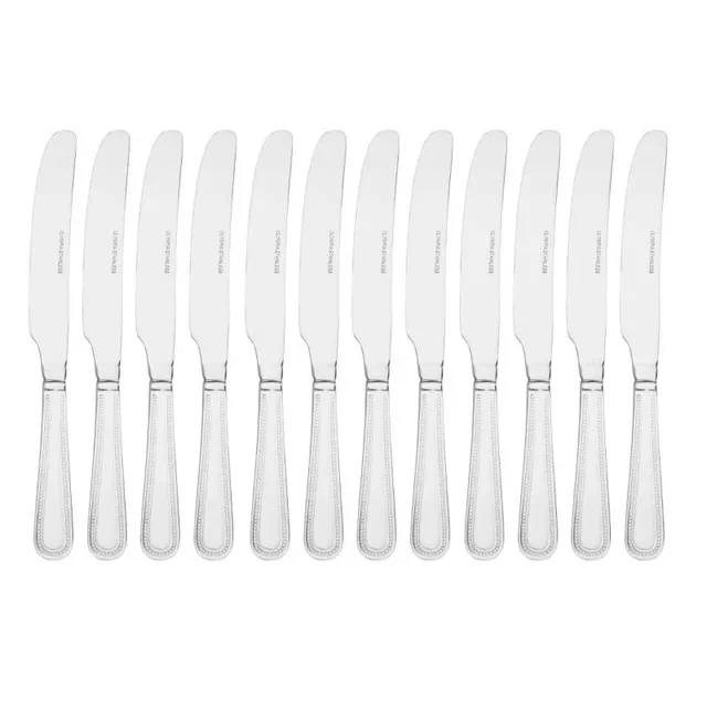 Table Knife Bead Ergonomic Handle - Set of 12 Pieces