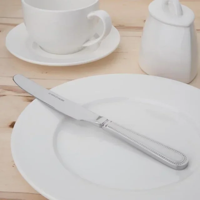 Table Knife Bead Ergonomic Handle - Set of 12 Pieces