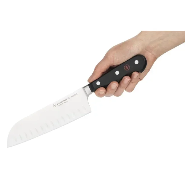 Coltello Santoku Acciaio al Carbonio 17cm - Lama Polivalente Cucina Giapponese