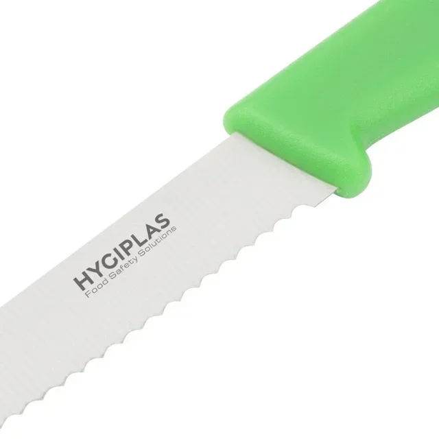 Coltello per Pomodoro Dentellato 10cm Verde Manico Ergonomico