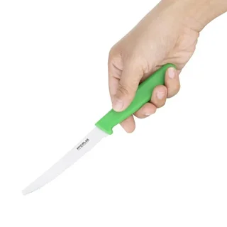 Coltello per Pomodoro Dentellato 10cm Verde Manico Ergonomico