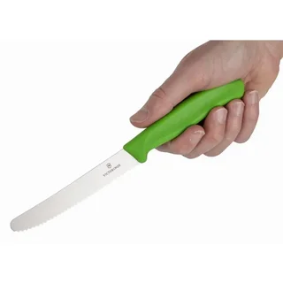 Grünes Wellenschliffmesser für Tomaten 11 cm