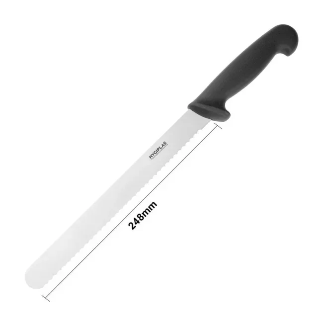 Black Serrated Knife 25.5 cm - Serrated Slicing Blade