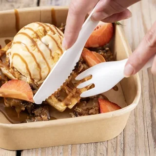 Einweg-Papiermesser Kraft 16,5 cm - Packung mit 100 umweltfreundlichen Stücken