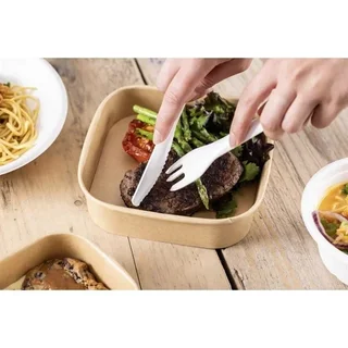 Einweg-Papiermesser Kraft 16,5 cm - Packung mit 100 umweltfreundlichen Stücken