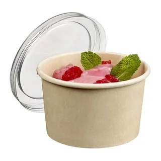 Bambusdeckel Eis Dessertbecher 105ml x50