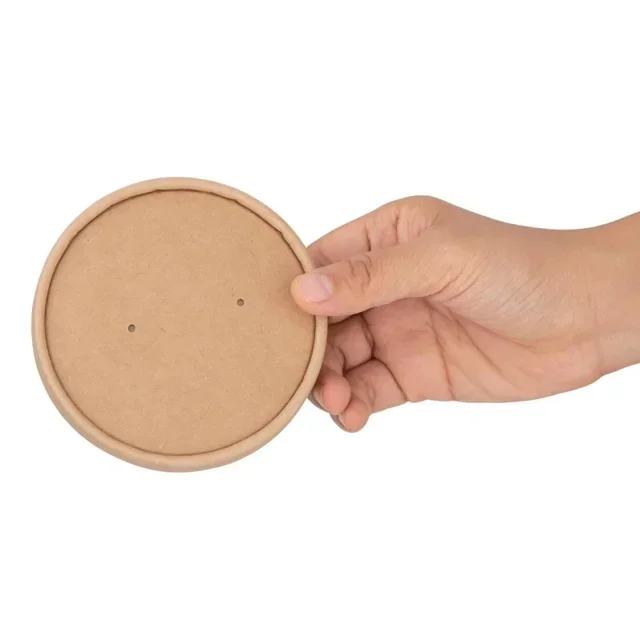 Kraftpapier-Deckel für Suppenbecher - Durchmesser 100 mm - Packung 500 Stück