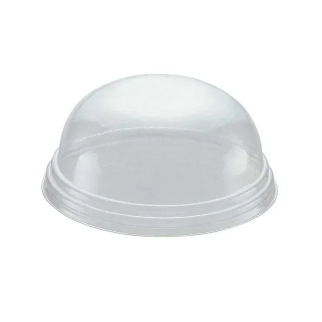 RPET Transparente Kuppeldeckel Ø 81 mm - Packung mit 100 Stück ohne Perforation
