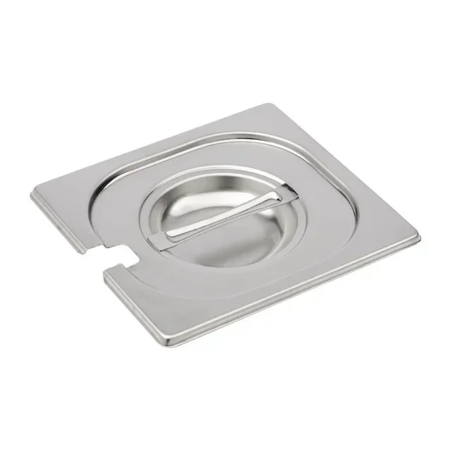Stainless Steel Gastronorm GN 1/6 Lid with Ladle Notch