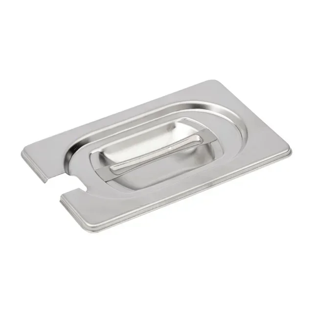 Gastronorm Stainless Steel Lid GN 1/9 with Serving Spoon Notch