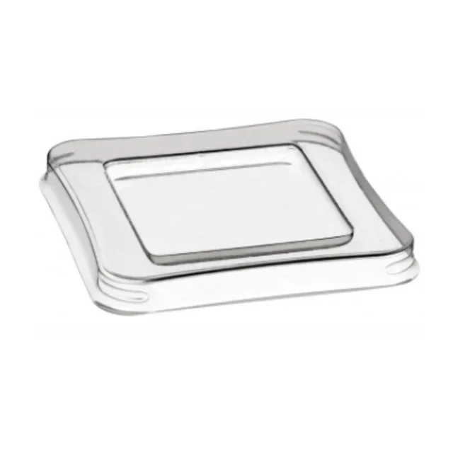 Transparent PET Deckel Smaragdschliff 220 ml Zuckerrohrpulpe - 90 Stück