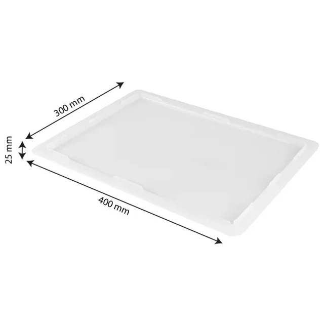 Deckel für Teigbehälter 400x300 mm - Weißes Polypropylen - Halbformat