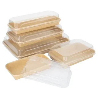 Couvercle Transparent pour Barquette Sushi PET N°7 - Pack 300 unités