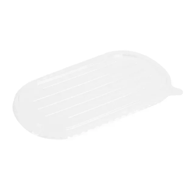 Couvercle Transparent PET pour Barquette Ovale en Bagasse - Lot de 100 unités