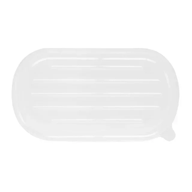 Coperchio Trasparente in PET per Vassoio Ovale in Bagassa - Confezione da 100 pezzi