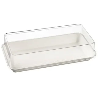Couvercle Transparent en Plastique Recyclé RPET pour Assiette Kanopée 20 x 10 cm - Pack 100 unités