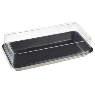 Couvercle Transparent en Plastique Recyclé RPET pour Assiette Kanopée 20 x 10 cm - Pack 100 unités