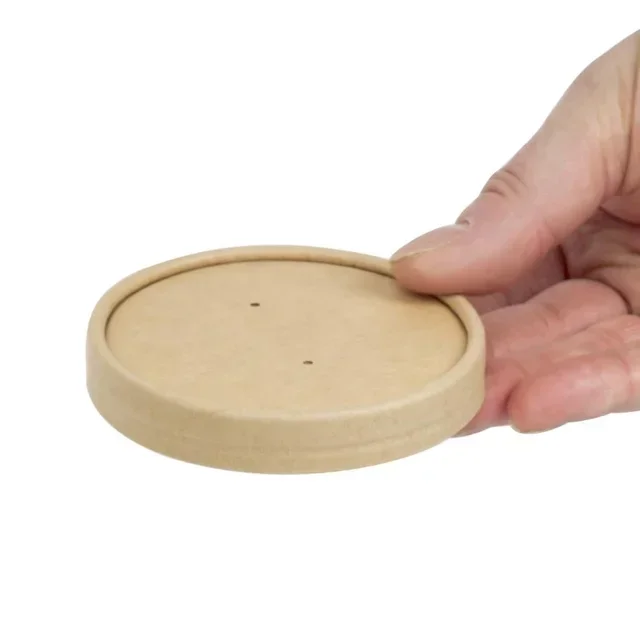 Couvercles Micro-Ondables pour Bols À Soupe Kraft 225ml et 350ml - Lot de 500 - Recyclables