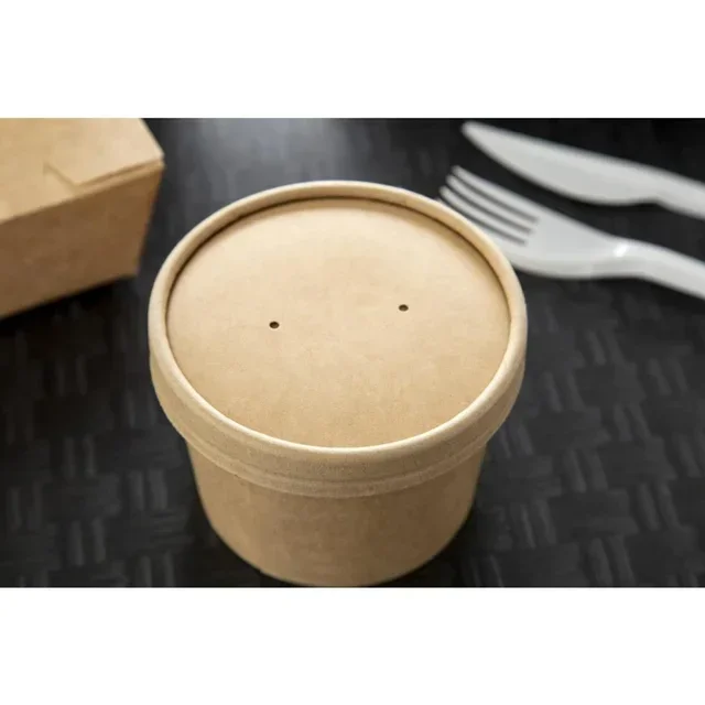 Couvercles Micro-Ondables pour Bols À Soupe Kraft 225ml et 350ml - Lot de 500 - Recyclables
