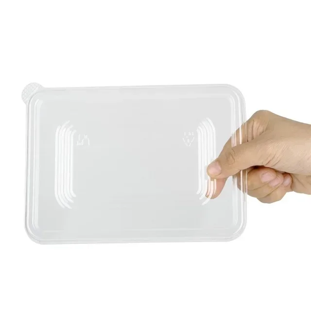 Couvercles Transparent PET Compatibles Barquettes Bagasse - Lot 100 Pièces Recyclables