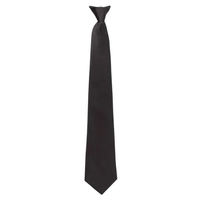Black Clip-On Tie in Poly-Cotton Blend