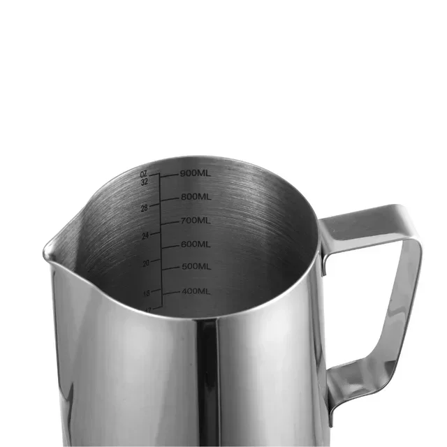 Caraffa per Latte in Acciaio Inox 1 Litro - Lattiera Professionale in Acciaio Inossidabile