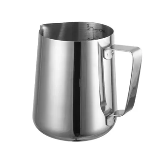 Caraffa per Latte in Acciaio Inox 1 Litro - Lattiera Professionale in Acciaio Inossidabile