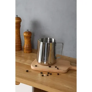 Caraffa per Latte in Acciaio Inox 1 Litro - Lattiera Professionale in Acciaio Inossidabile